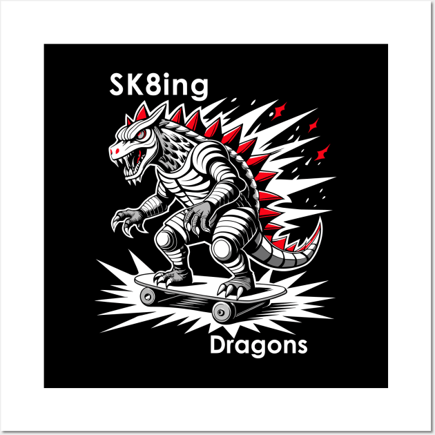 Skating Dragons Wall Art by CatCoconut-Art